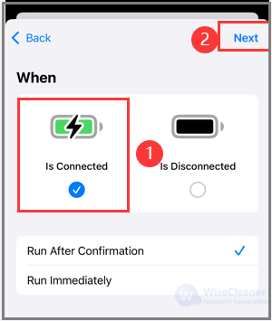 Select the Is Connected option. 