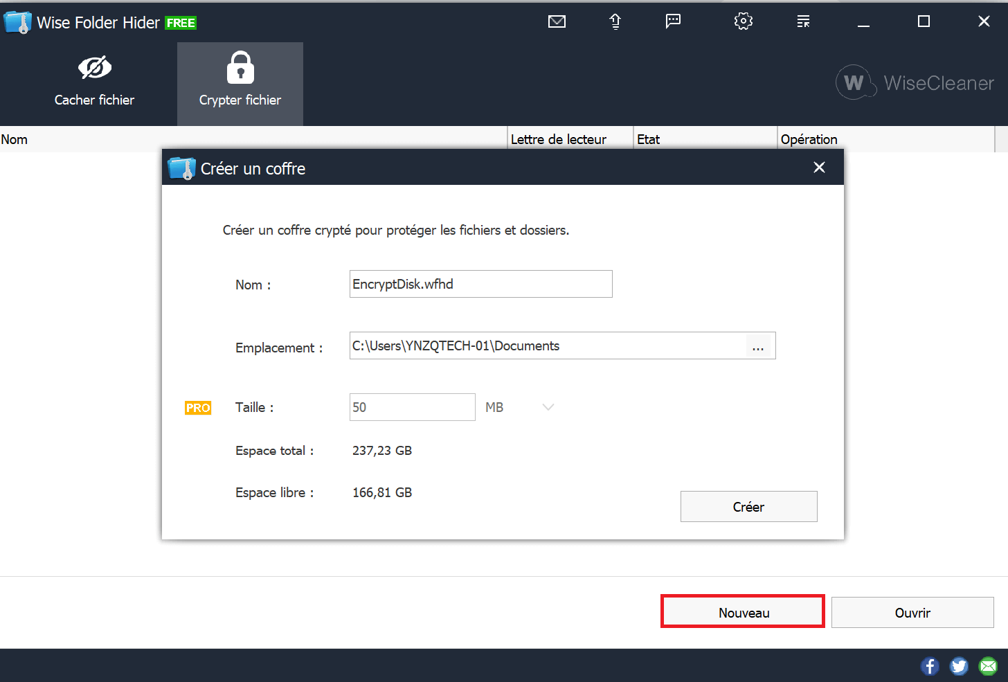 2.4 Cryptage et décryptage · Wise Folder Hider manual
