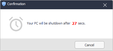 shut down PC after cleaning