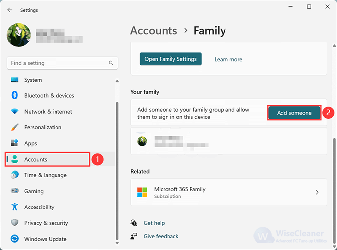 Create a new user profile from Settings