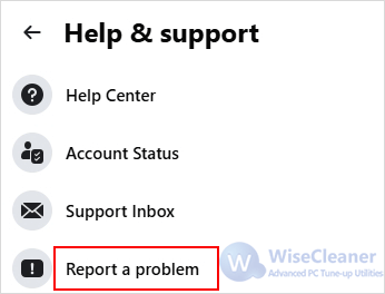 Report Your Problem to Facebook Support