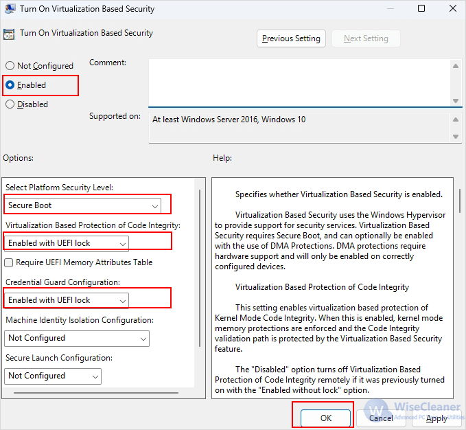 Configure VBS Settings